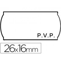 Etiquetas de Rolo 26x16mm P.V.P Com 1500 Onduladas Branca
