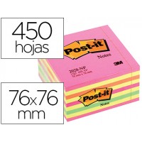 Bloco Notas Adesivo 76mmx76mm 450 Folhas Rosa Neon Post-It 