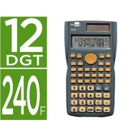 Calculadora Cientifica XF34 com Tampa Solar e Pilhas 12 Dígitos Cinza 