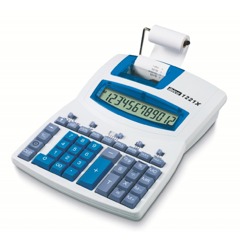 Calculadora Com Rolo Ibico 1221X Visor LCD 12 Dígitos Angular