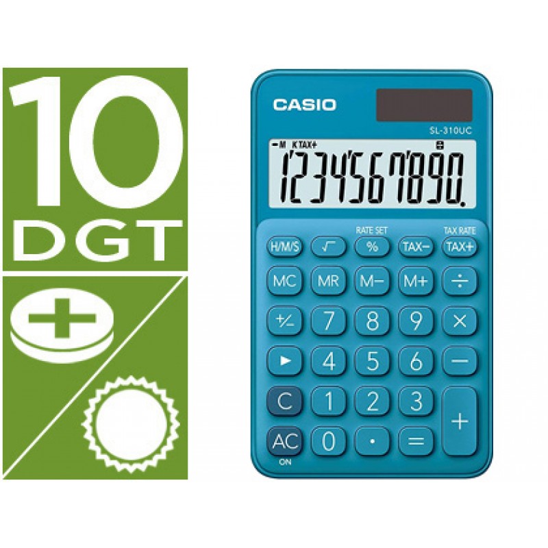 Calculadora de Bolso Casio SL-310UC-BU 10 Dígitos Azul