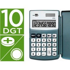 Calculadora de Bolso XF15 10 Dígitos com Capa Solar e Pilhas Cinza