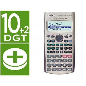 Calculadora Financeira Casio FC-100V 4 linhas 10+2 Dígitos Calculo de Impostos