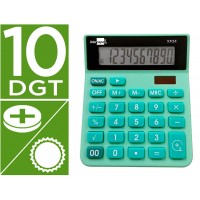 Calculadora Secretária 10 Dígitos XF24 Solar e Pilhas Verde