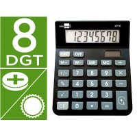 Calculadora Secretária 8 Dígitos XF16 Solar e Pilhas Preta
