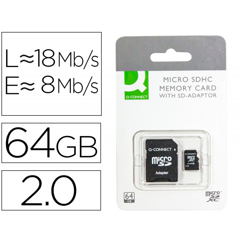 Cartão Memória 64GB SD Micro Fash Classe 10 com Adaptador
