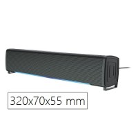 Barra de Som para PC com Iluminação Led cor Preta Q-Connect