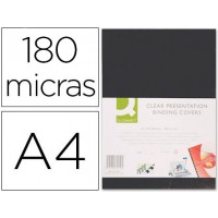 Capa De Encadernação A4 PVC 180 Microns Opaco Preto 100 unidades