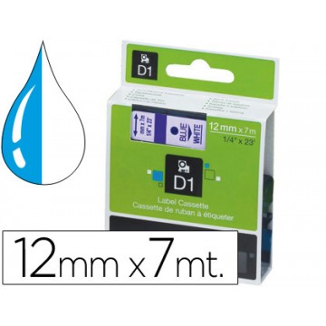 Fita DYMO D1 LabelManager - LabelPoint 12mmx7mts Transparente - Azul 45011