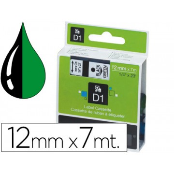 Fita DYMO D1 LabelManager - LabelPoint 12mmx7mts Verde - Preta 45019